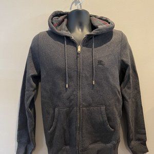 NEW - Burberry Grey Men's Zip Up Sweatshirt
